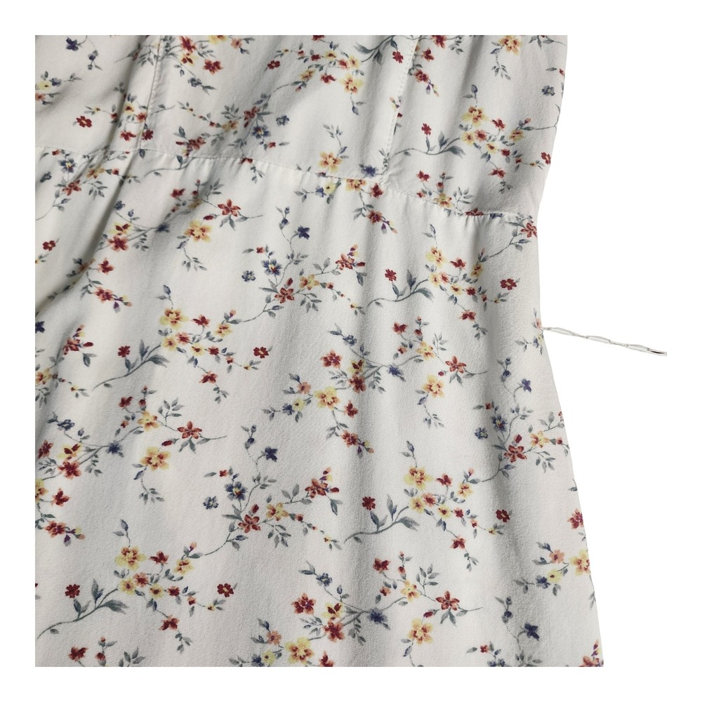 Mimi Chica White Floral Tie Strap Midi Dress Ruffle Hem‎ Sweetheart Neck Small - Picture 9 of 12